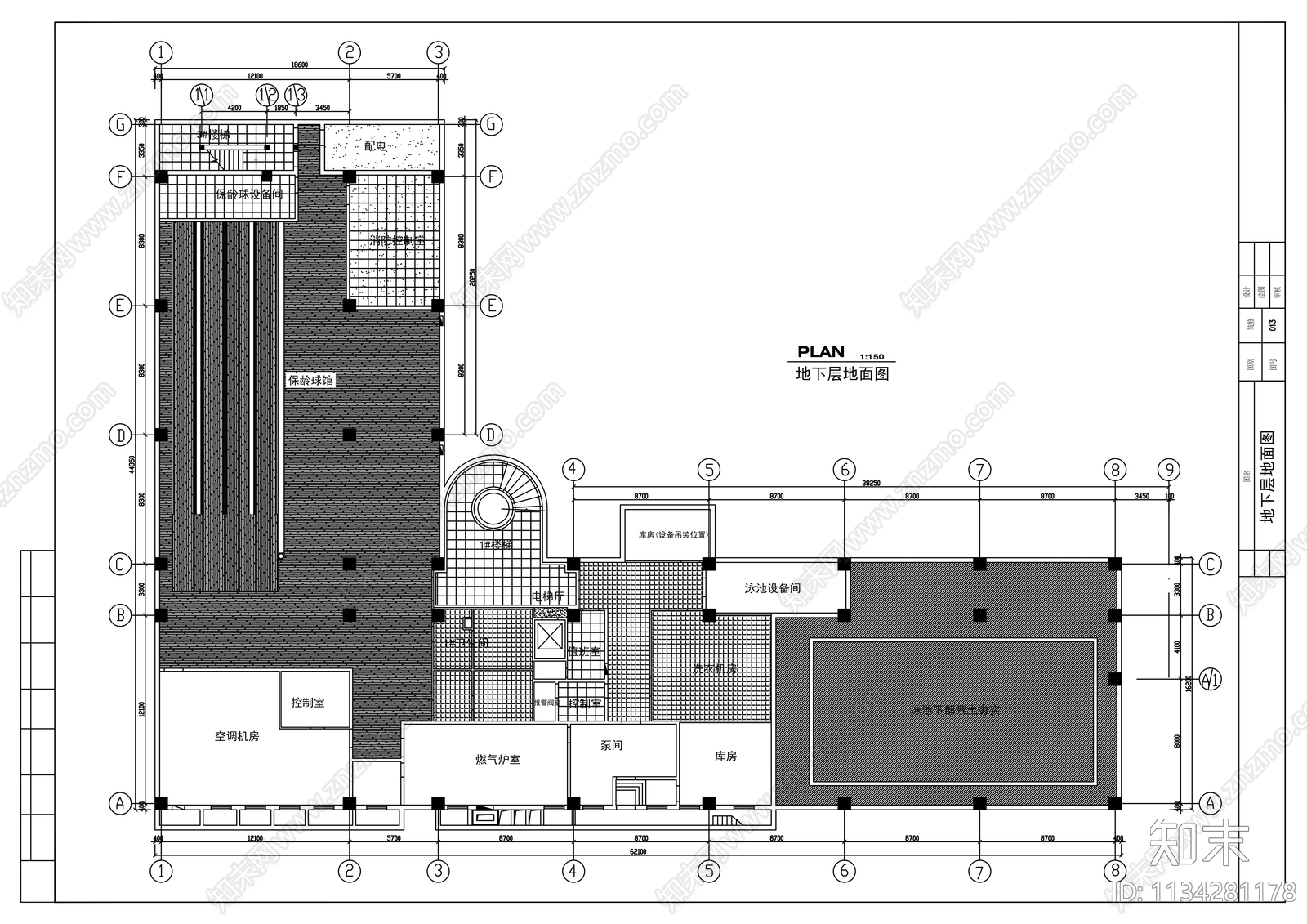 高级运动培训中心室内装修图cad施工图下载【ID:1134281178】