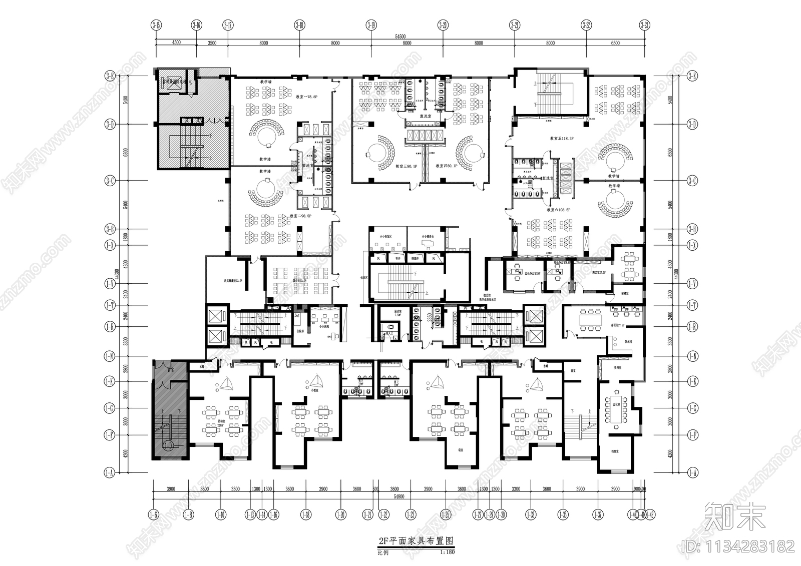 品格蒙特梭利幼儿园cad施工图下载【ID:1134283182】