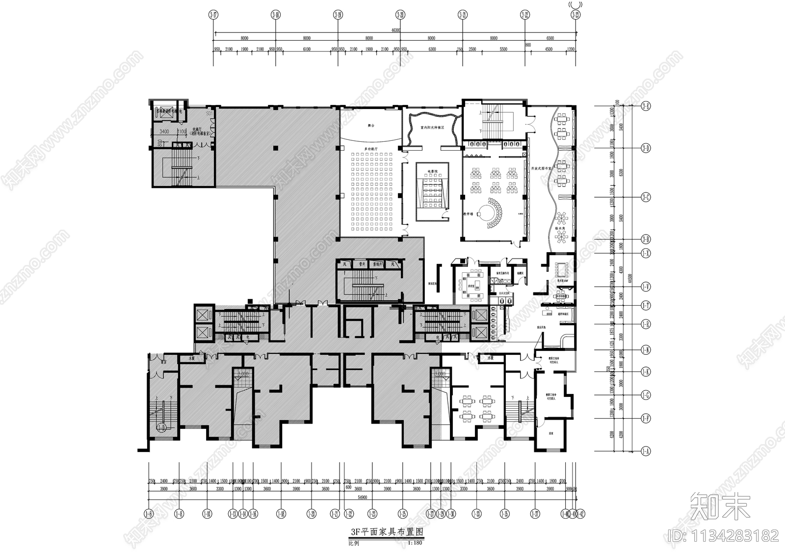 品格蒙特梭利幼儿园cad施工图下载【ID:1134283182】