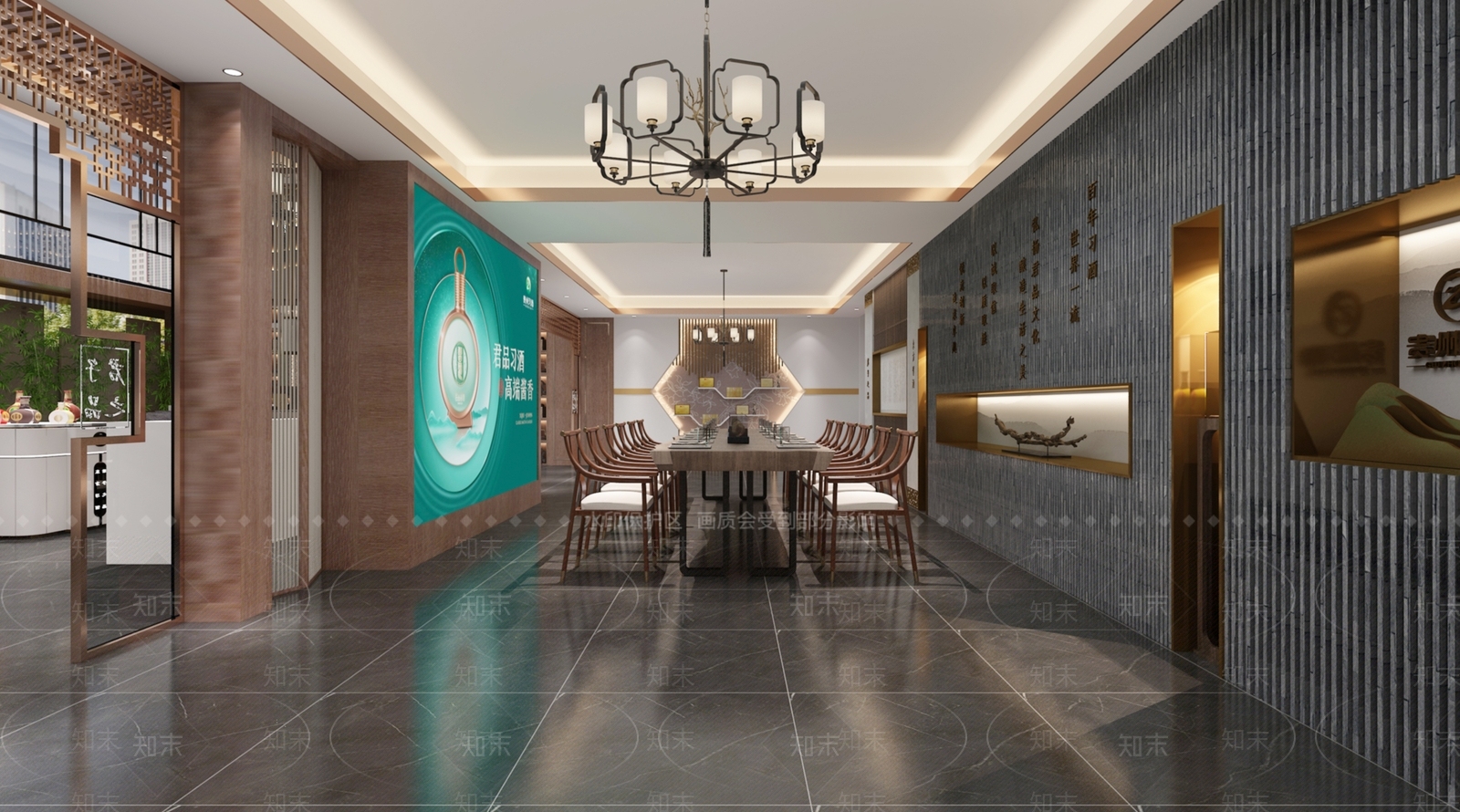 新中式烟酒店3D模型下载【ID:1134284370】
