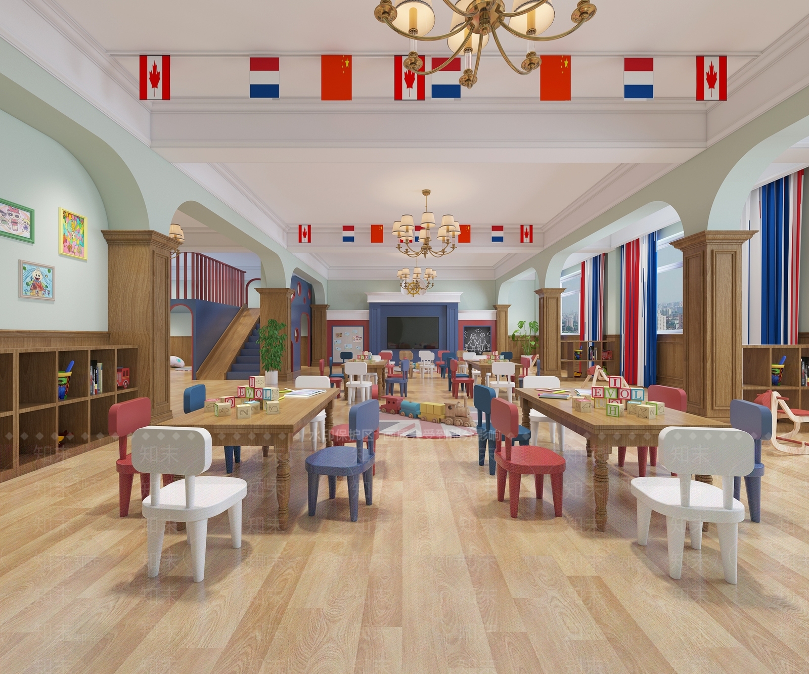现代幼儿园3D模型下载【ID:1134292399】