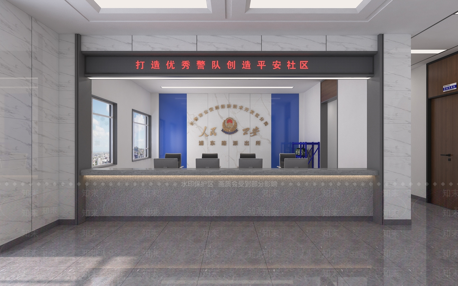 现代派出所3D模型下载【ID:1134292424】