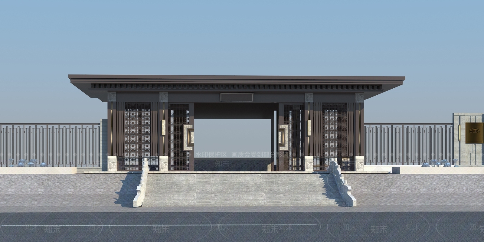 中式大门3D模型下载【ID:1134294503】