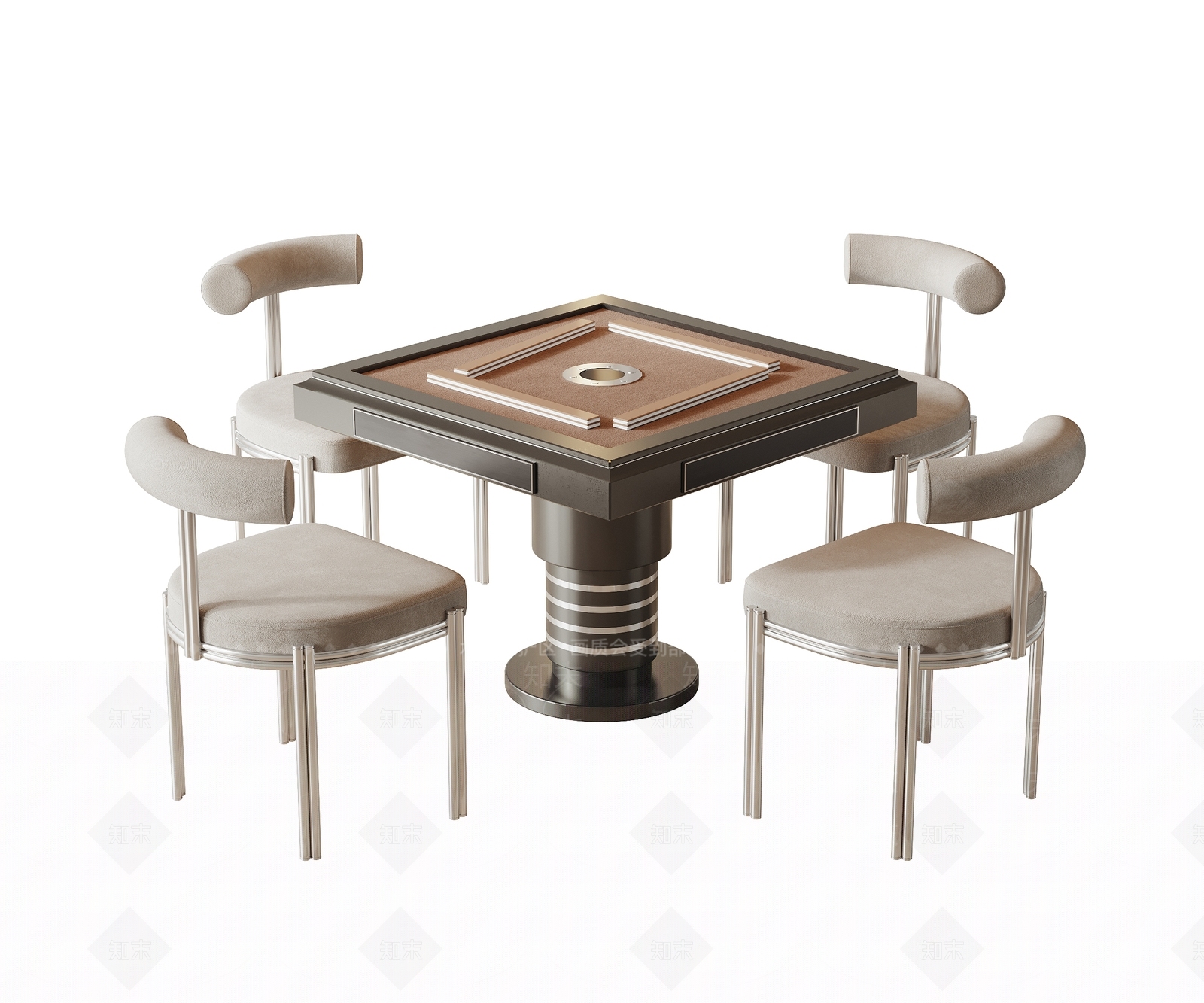 现代麻将桌椅3D模型下载【ID:1134299934】
