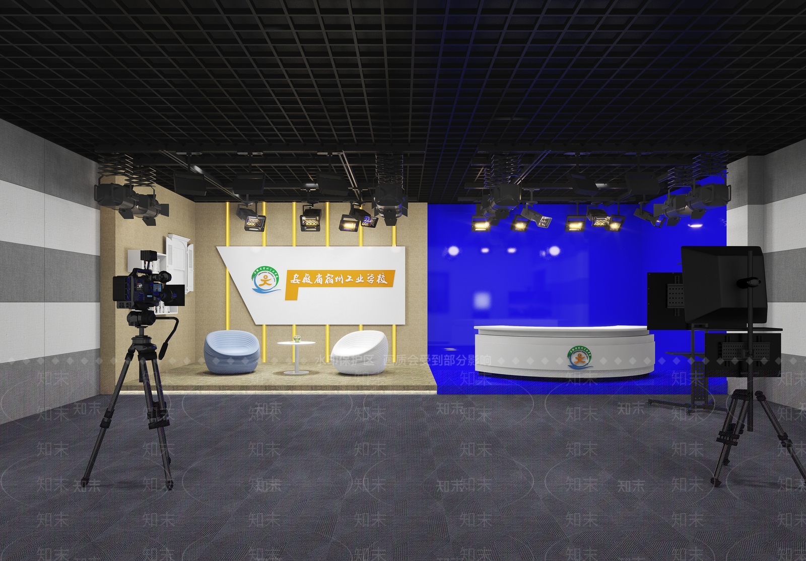 现代直播间3D模型下载【ID:1134304414】