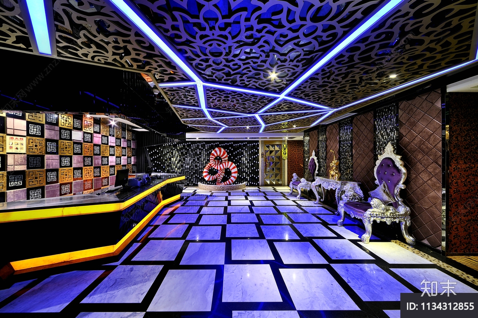 精品会所效果图cad施工图下载【ID:1134312855】