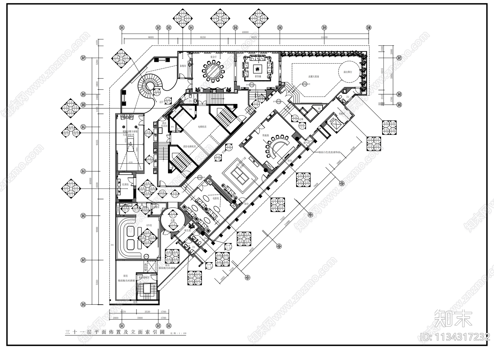 超豪华会所建筑效果图cad施工图下载【ID:1134317232】