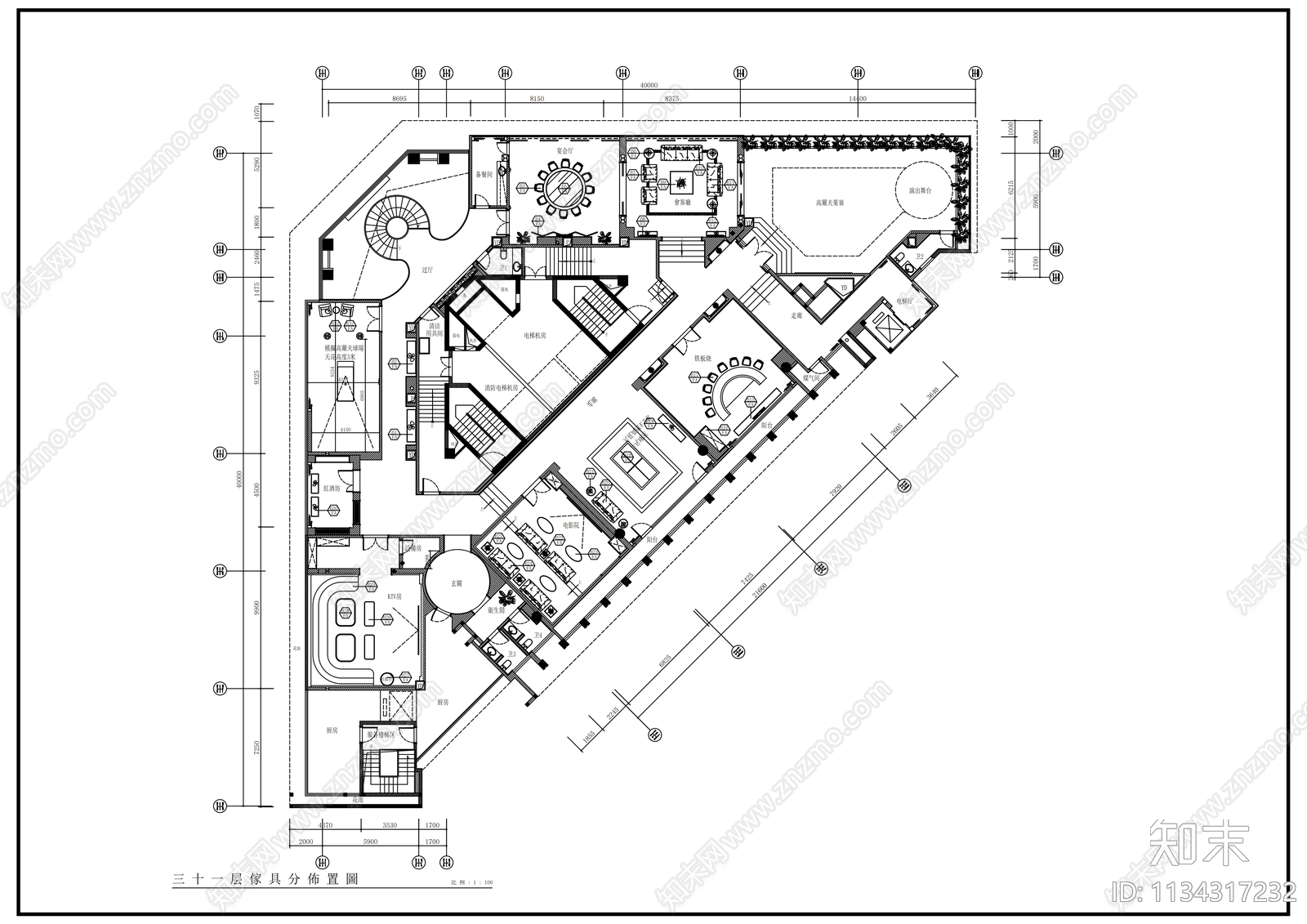 超豪华会所建筑效果图cad施工图下载【ID:1134317232】