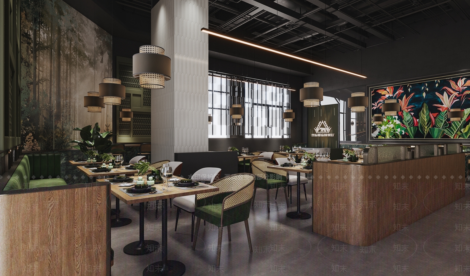 东南亚餐厅3D模型下载【ID:1134318161】