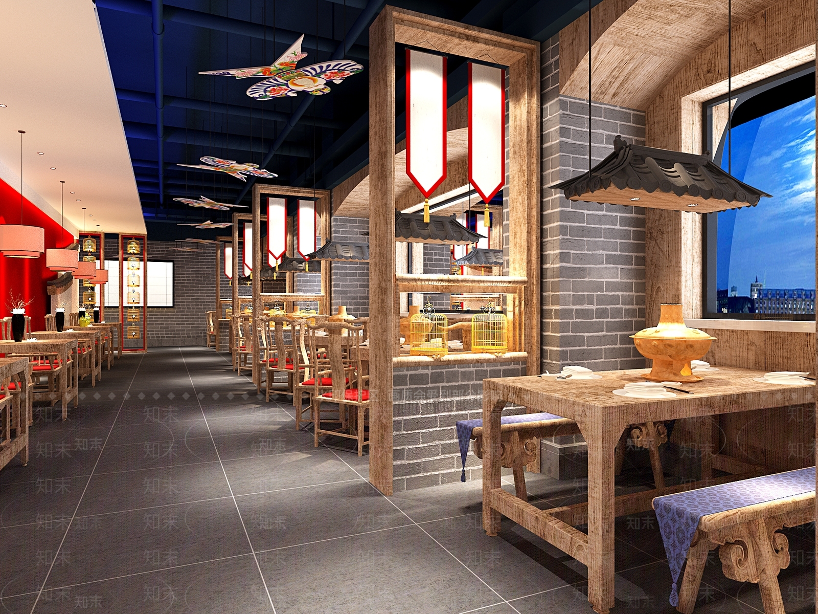 新中式老北京火锅店3D模型下载【ID:1134322483】
