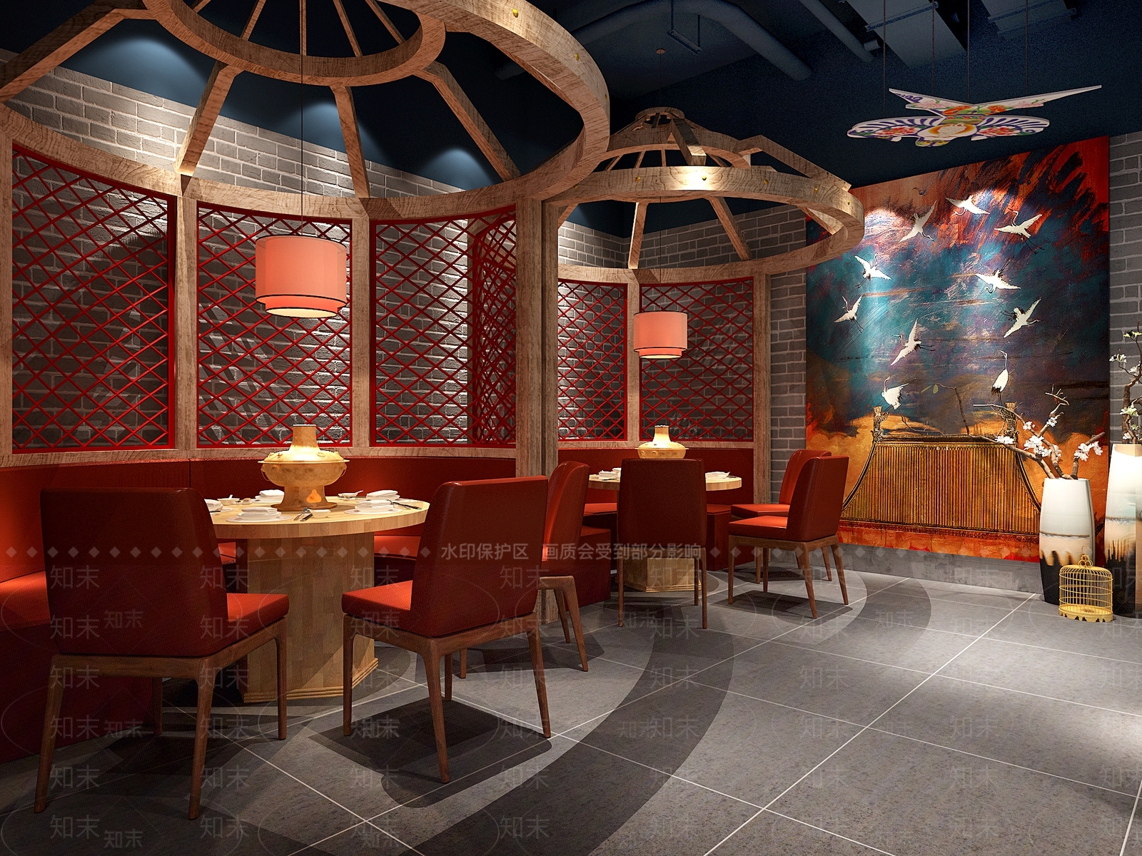 新中式老北京火锅店3D模型下载【ID:1134322483】