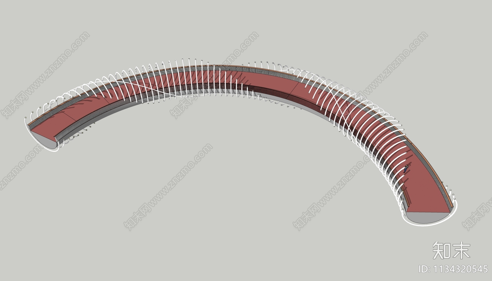 现代滨水景观桥SU模型下载【ID:1134320545】