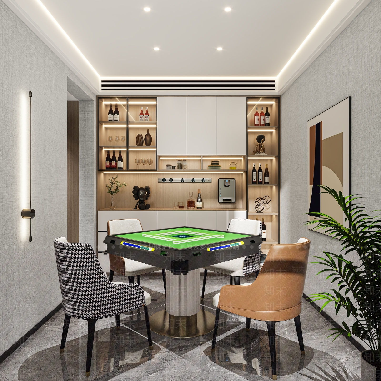 现代棋牌室3D模型下载【ID:1134322043】