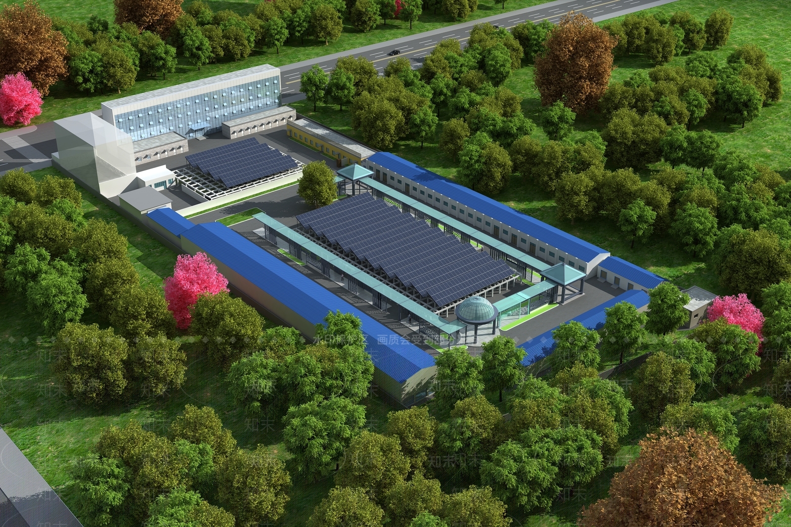 现代工业厂房3D模型下载【ID:1134324187】