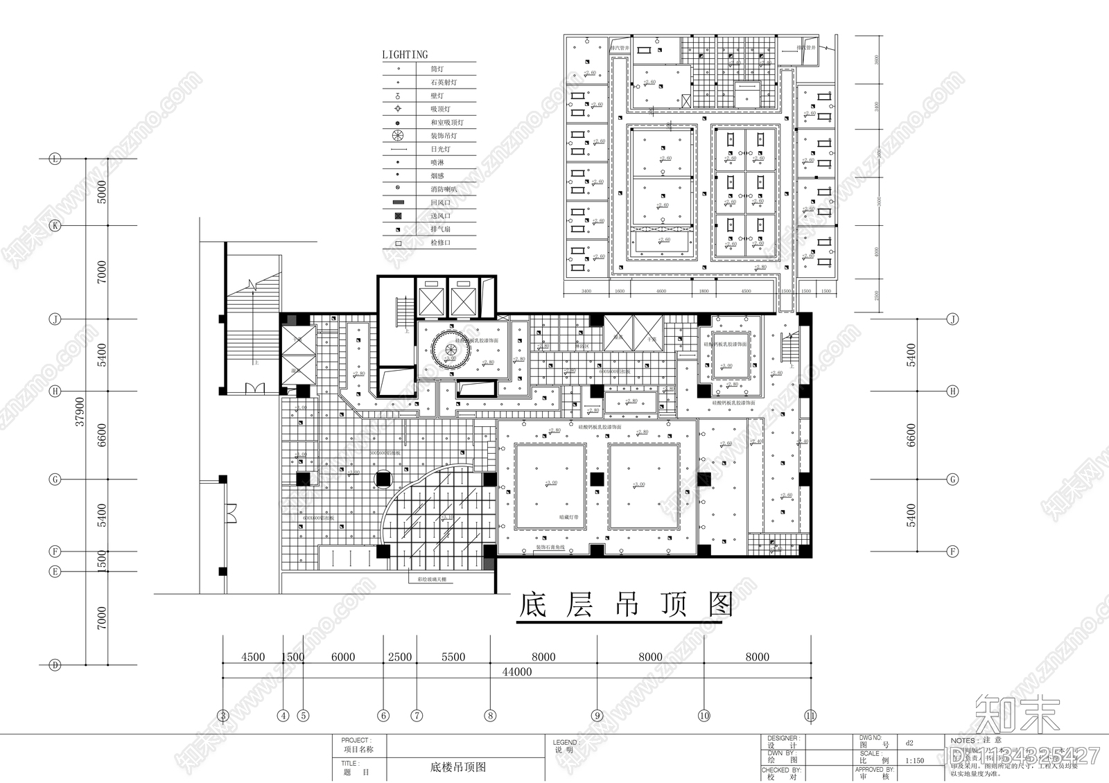 四星级酒店桑拿洗浴装修cad施工图下载【ID:1134325427】