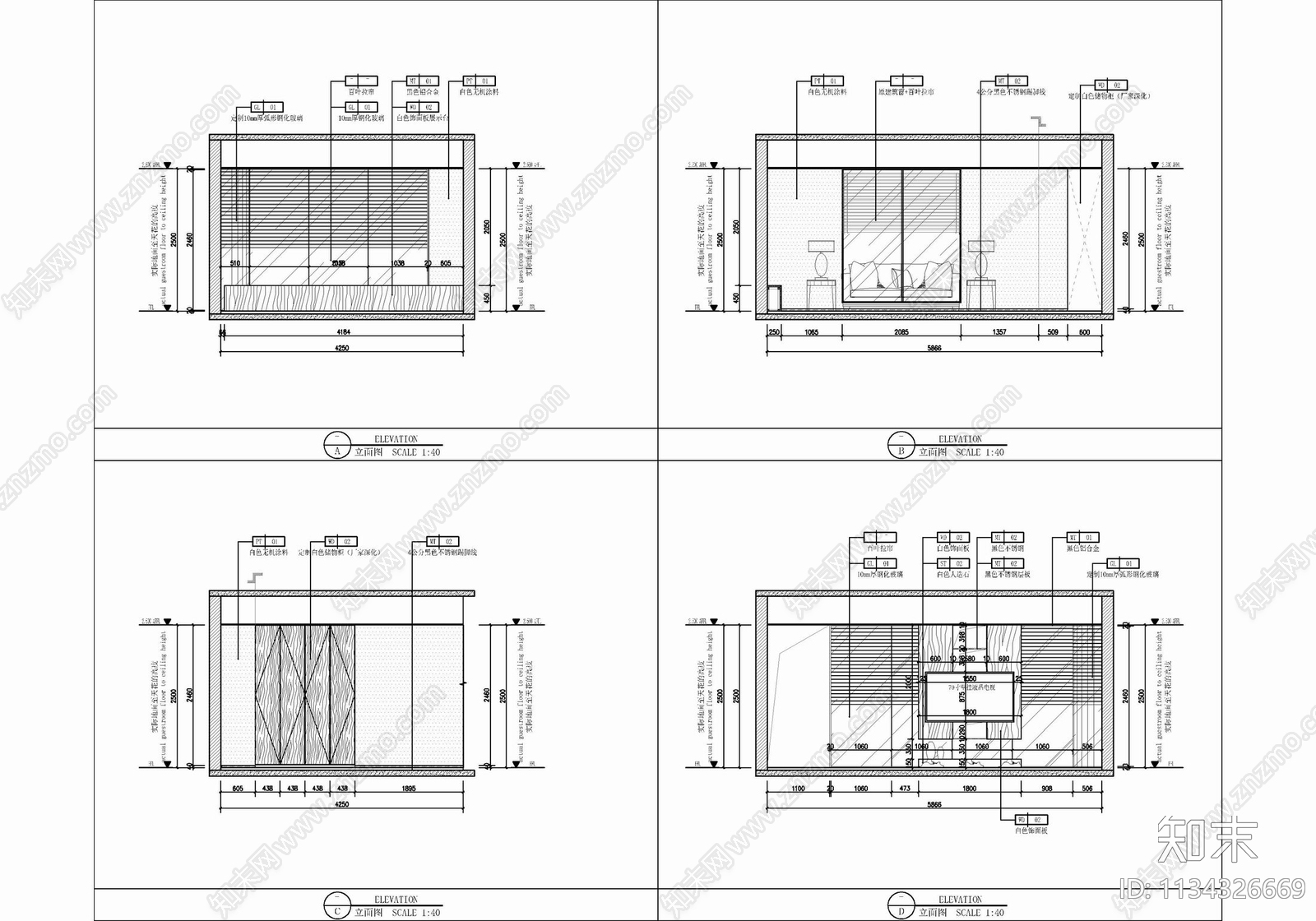 700㎡办公室室内cad施工图下载【ID:1134326669】