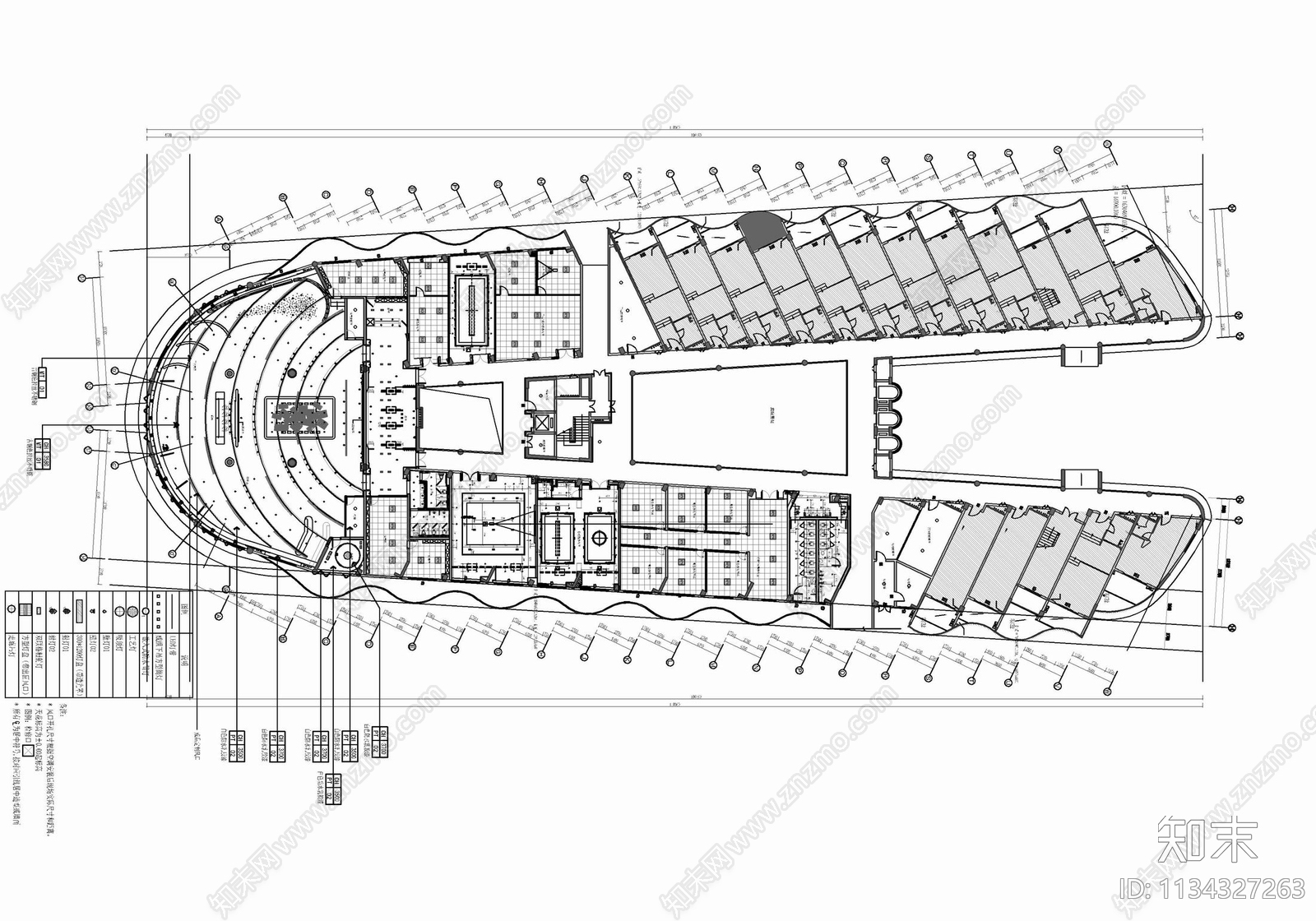 2000㎡售楼处及办公室cad施工图下载【ID:1134327263】