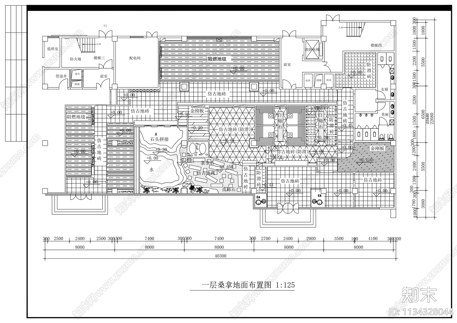 桑拿会所cad施工图下载【ID:1134328044】