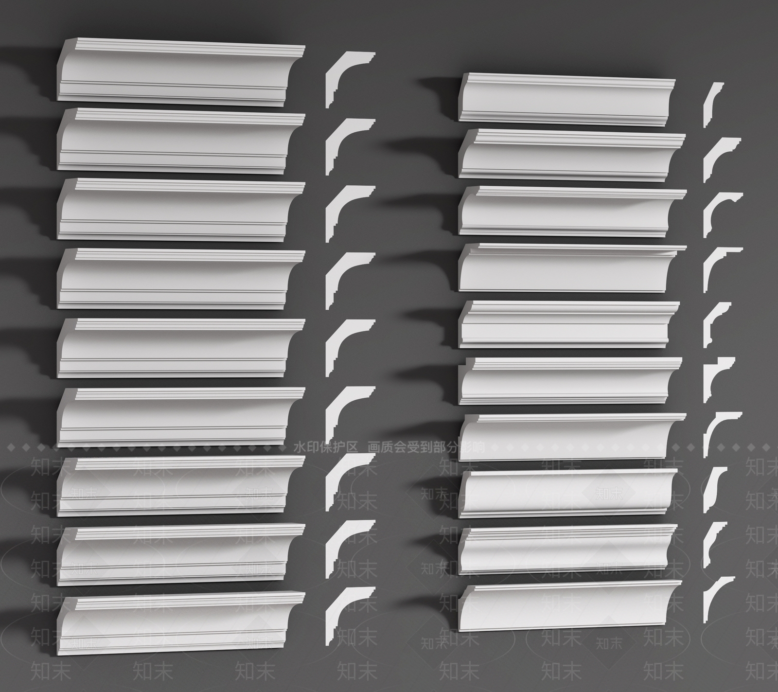 欧式古典石膏线条3D模型下载【ID:1134328494】