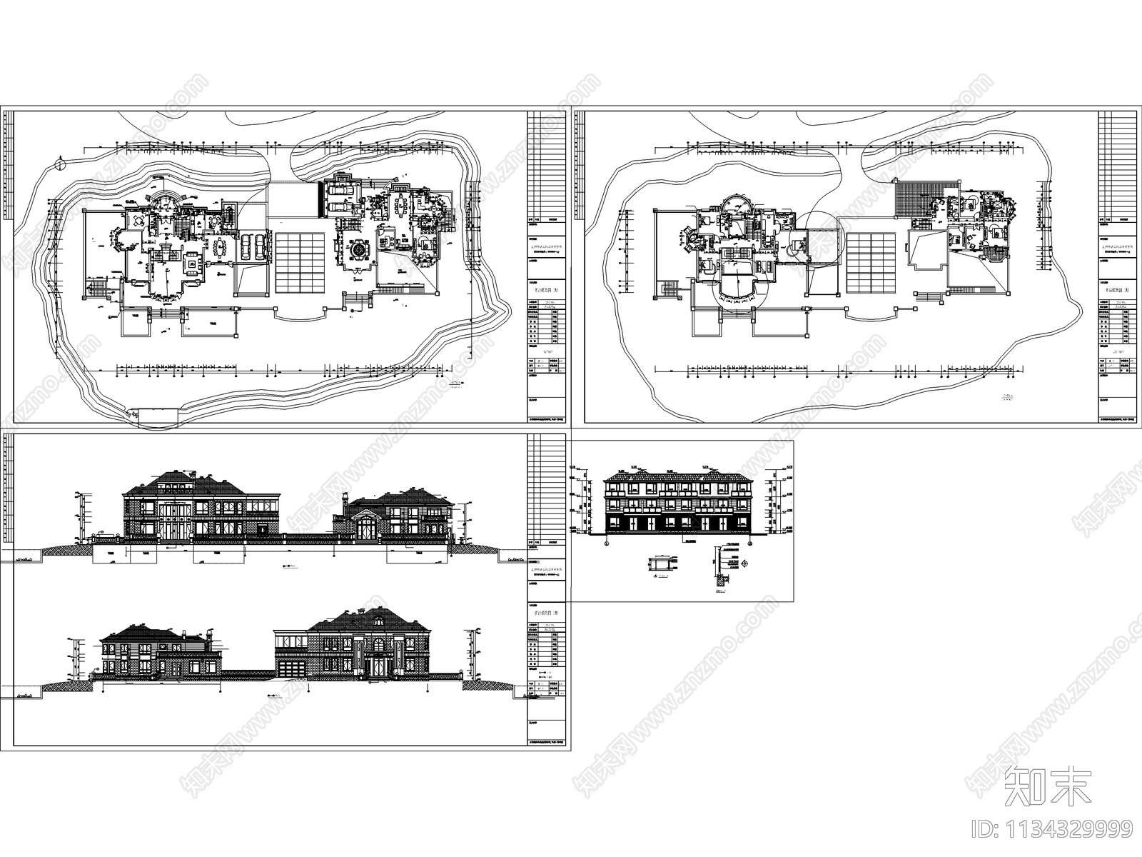 20套别墅独栋建筑施工图下载【ID:1134329999】