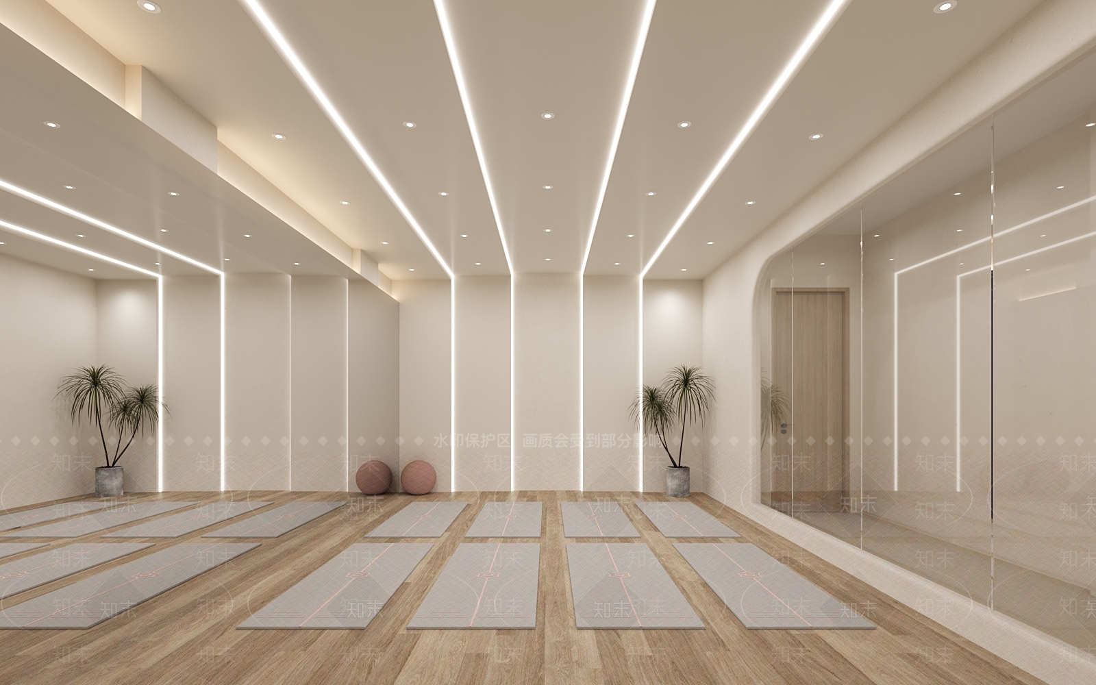 现代瑜伽室3D模型下载【ID:1134330697】