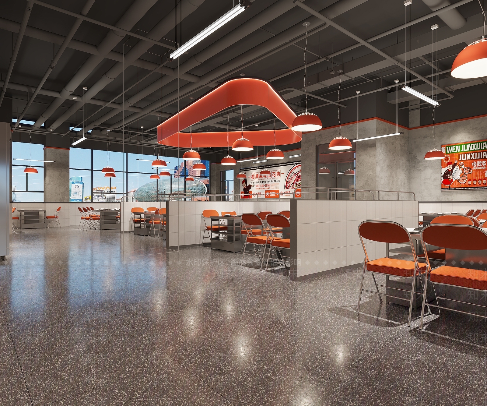 工业风火锅店3D模型下载【ID:1134331849】