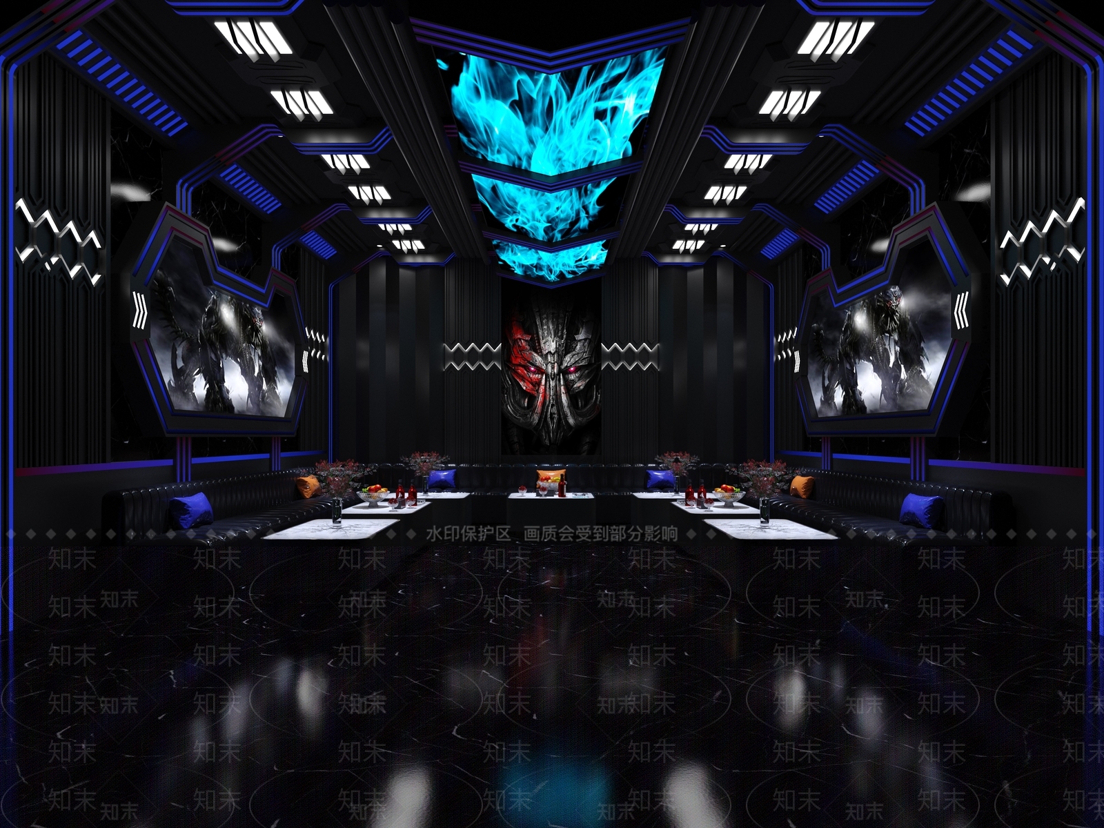 现代KTV包间3D模型下载【ID:1134341645】