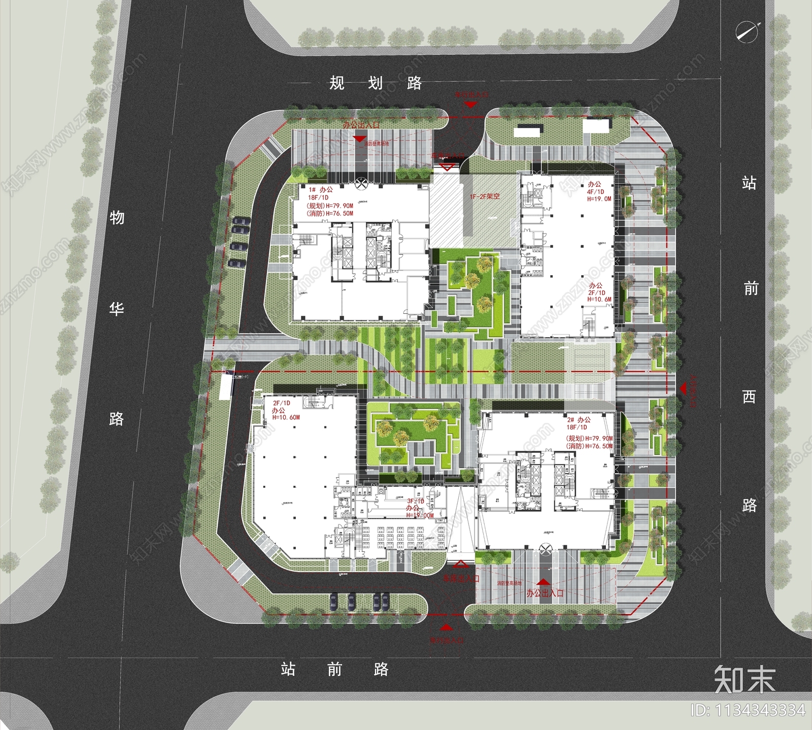 商业环境景观平面图施工图下载【ID:1134343334】