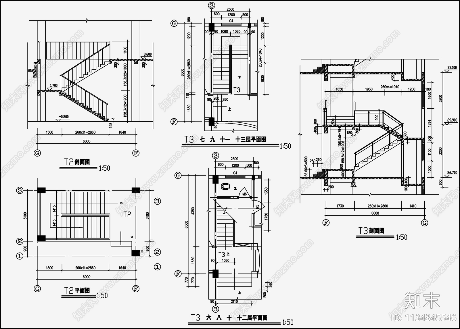 住宅建筑cad施工图下载【ID:1134345546】