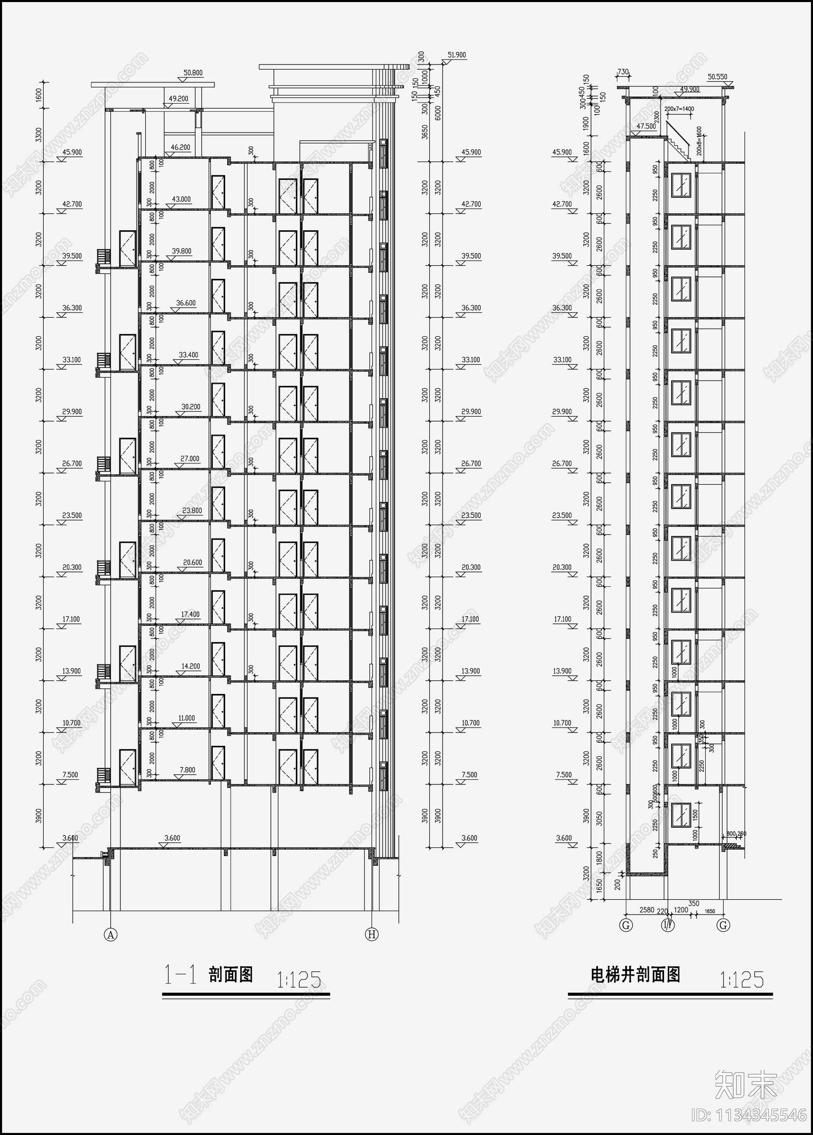 住宅建筑cad施工图下载【ID:1134345546】