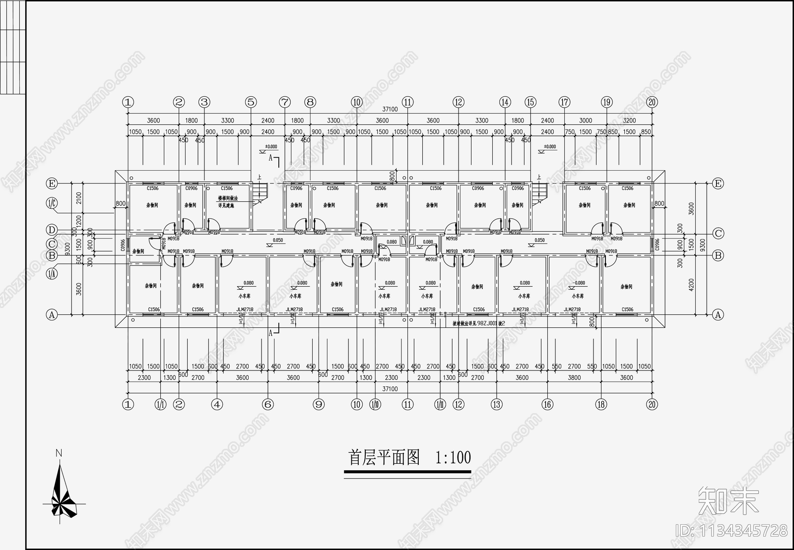 住宅建筑cad施工图下载【ID:1134345728】