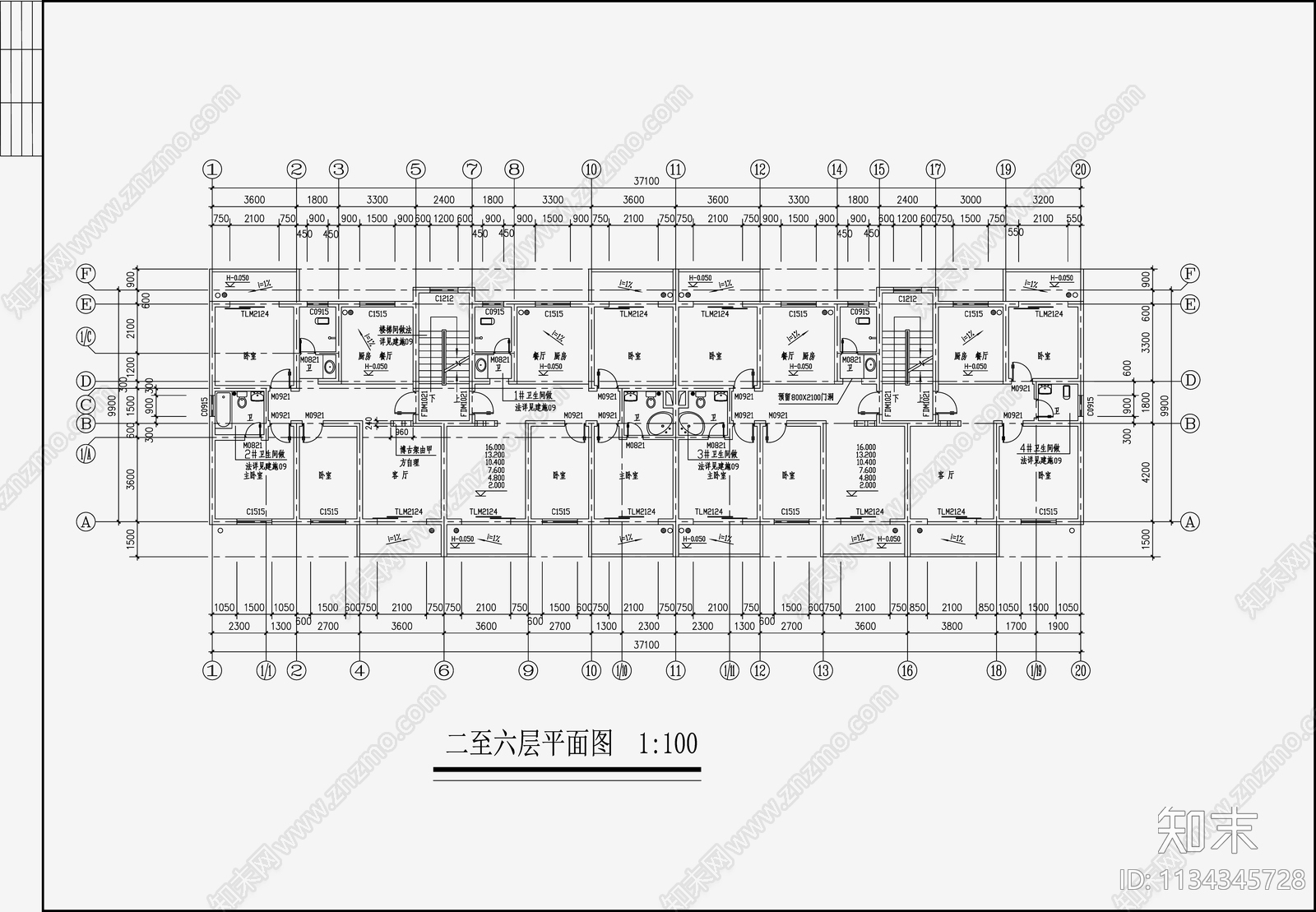 住宅建筑cad施工图下载【ID:1134345728】