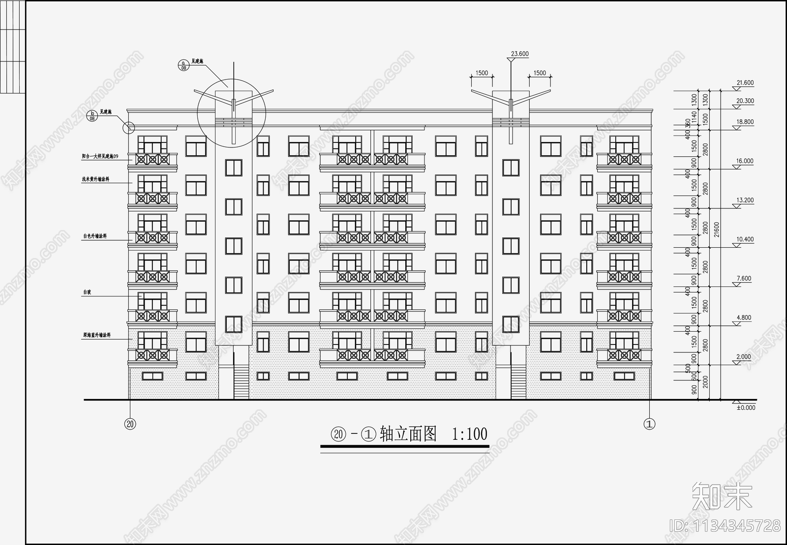 住宅建筑cad施工图下载【ID:1134345728】