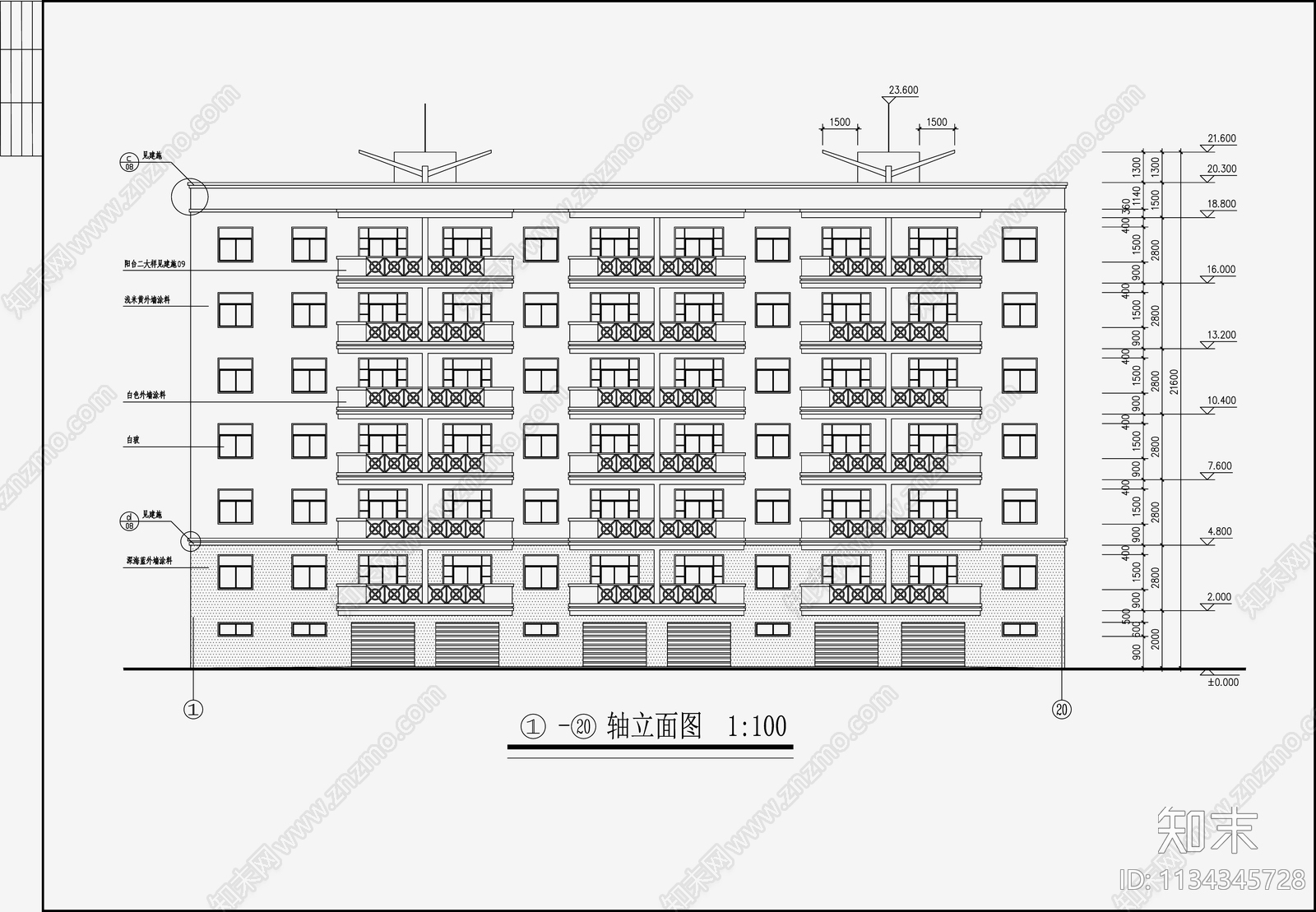 住宅建筑cad施工图下载【ID:1134345728】