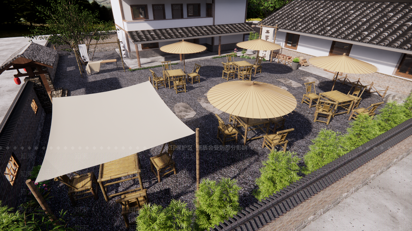 中式茶馆SU模型下载【ID:1134347484】