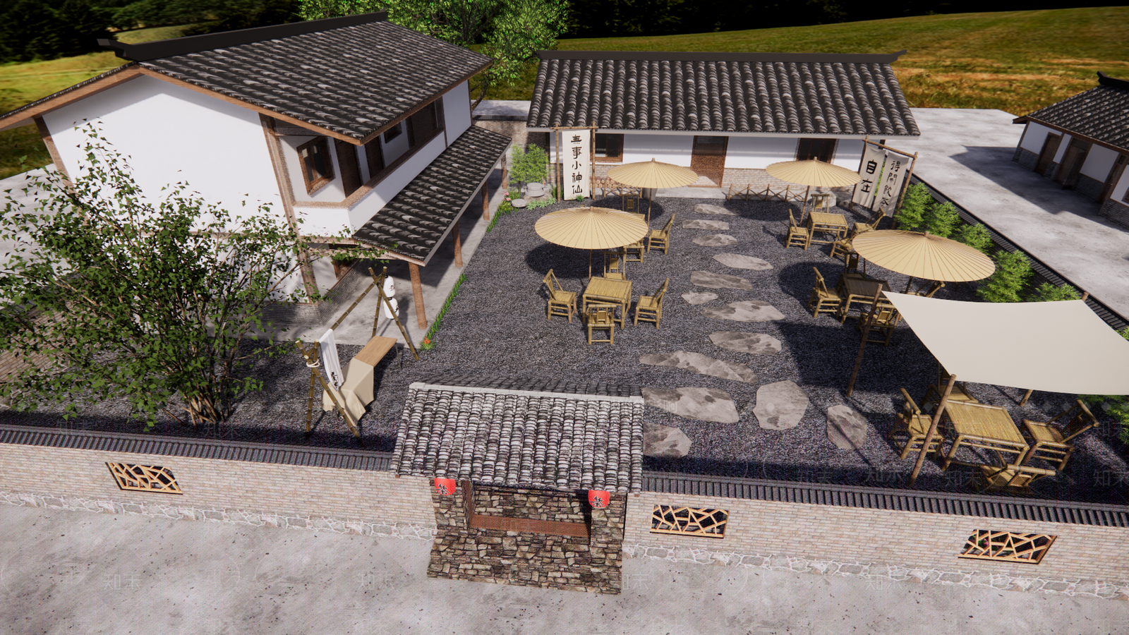 中式茶馆SU模型下载【ID:1134347484】