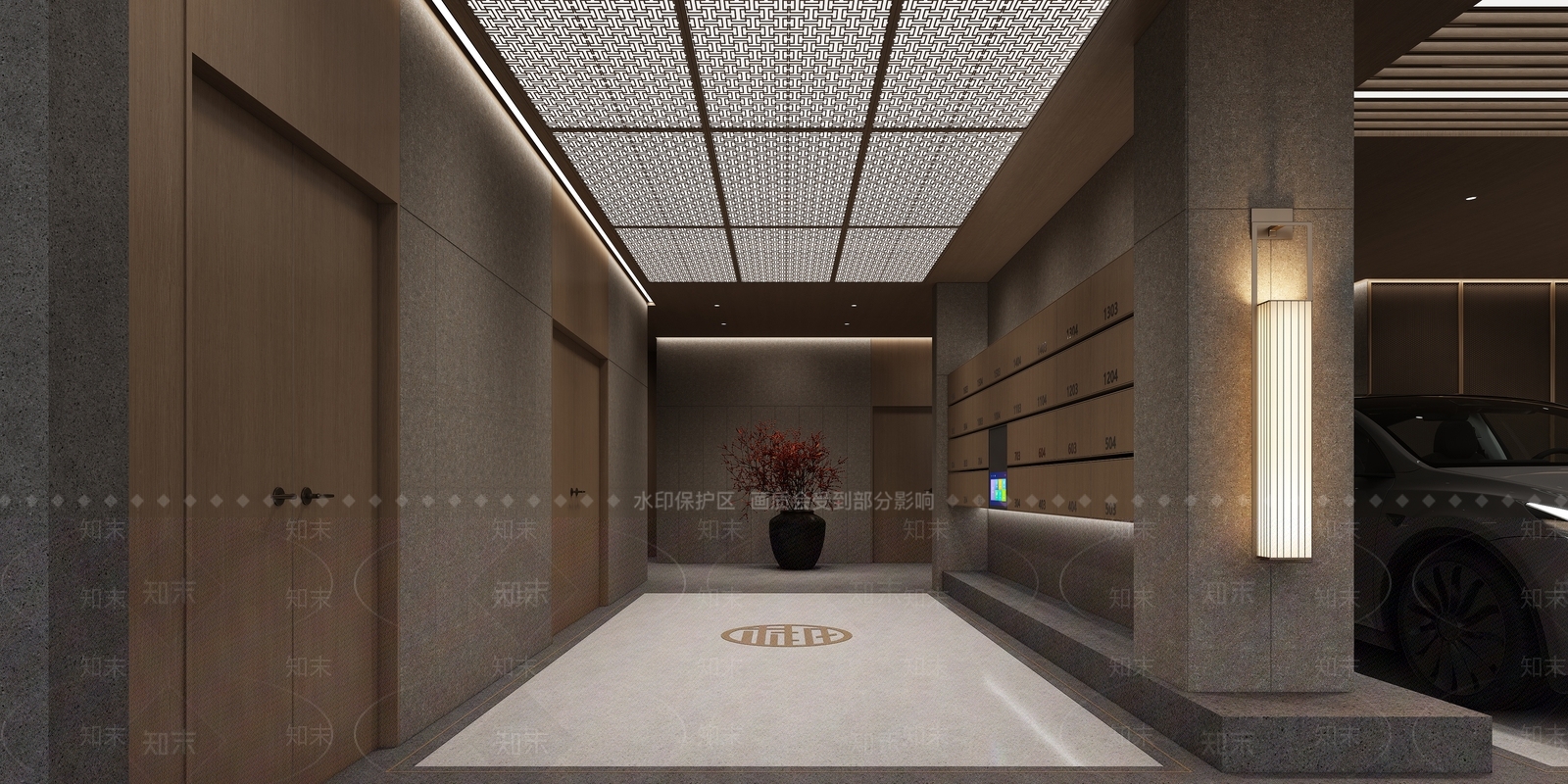 现代室内停车场3D模型下载【ID:1134351595】