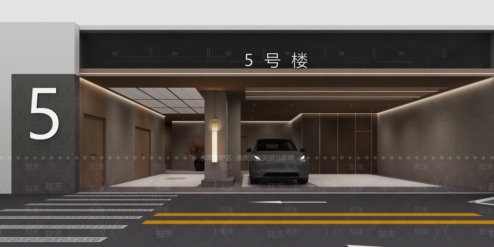 现代室内停车场3D模型下载【ID:1134351595】