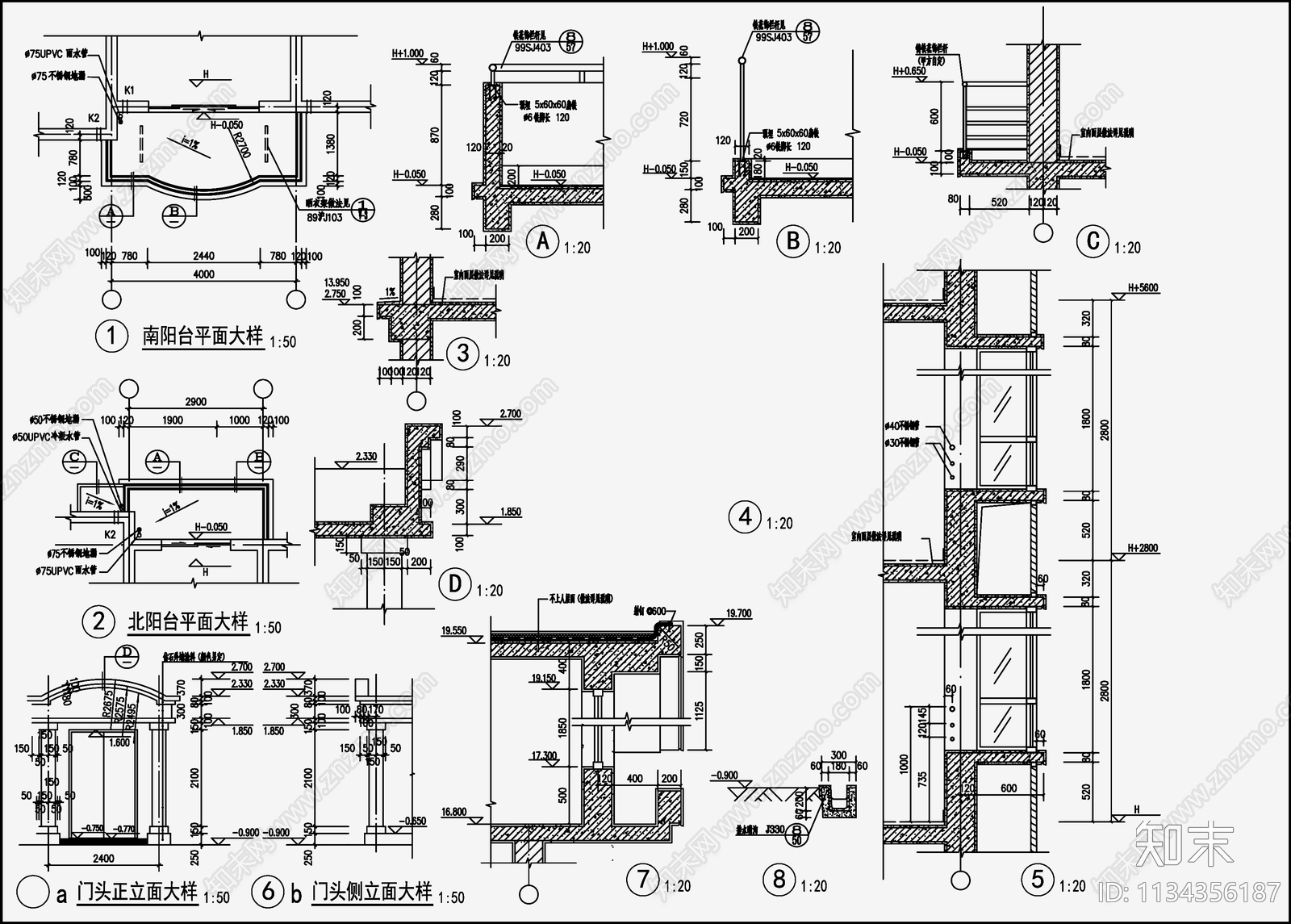 住宅区建筑cad施工图下载【ID:1134356187】