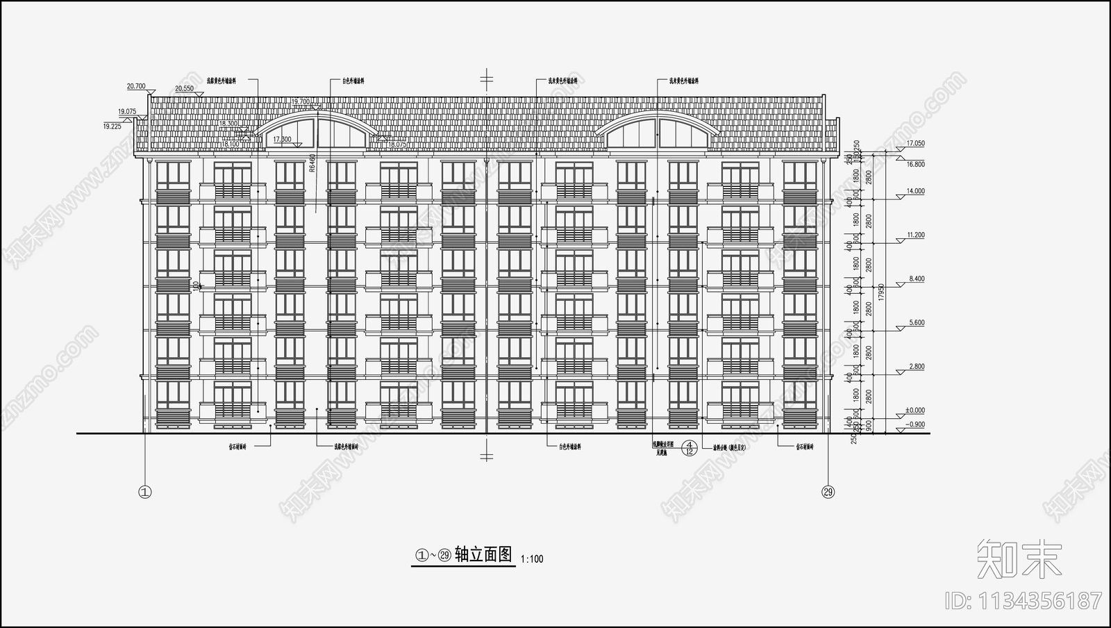 住宅区建筑cad施工图下载【ID:1134356187】