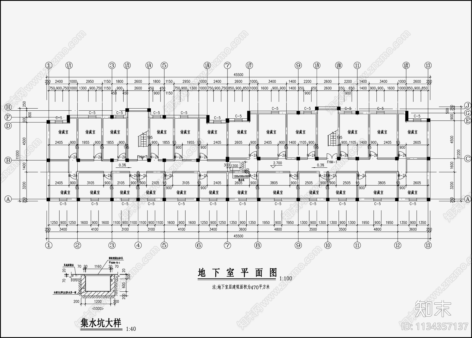 住宅区建筑cad施工图下载【ID:1134357137】