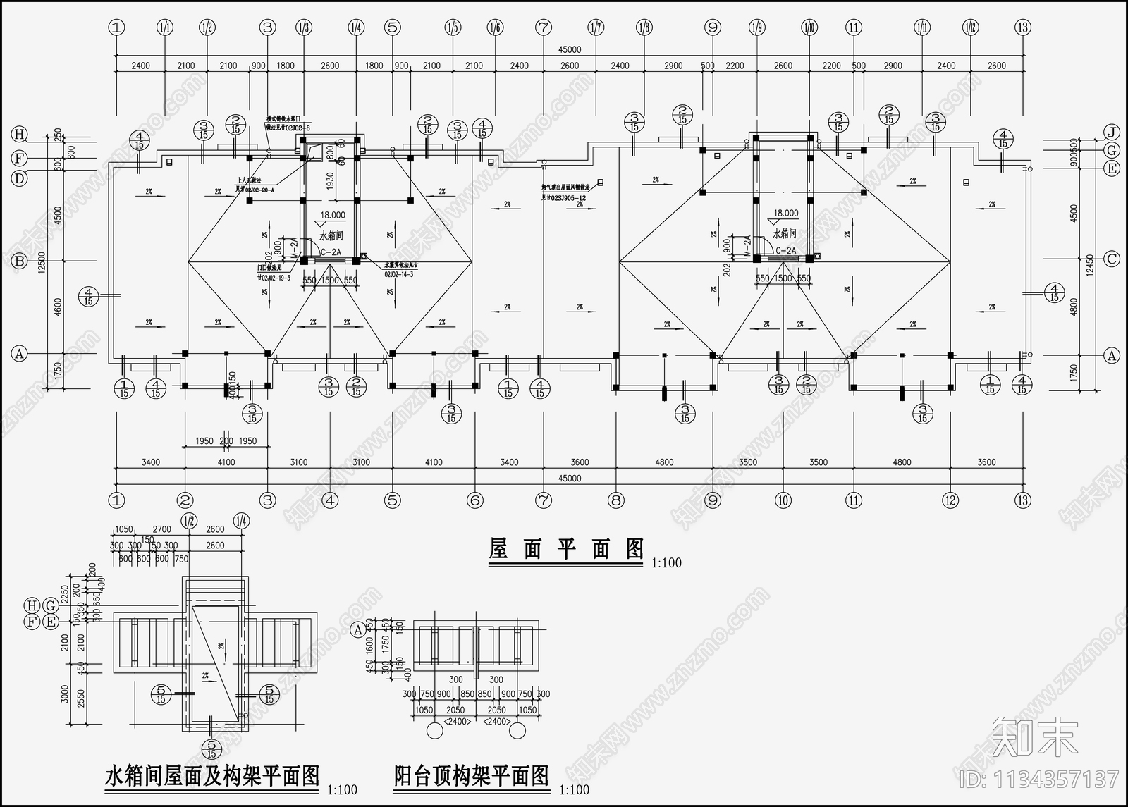 住宅区建筑cad施工图下载【ID:1134357137】