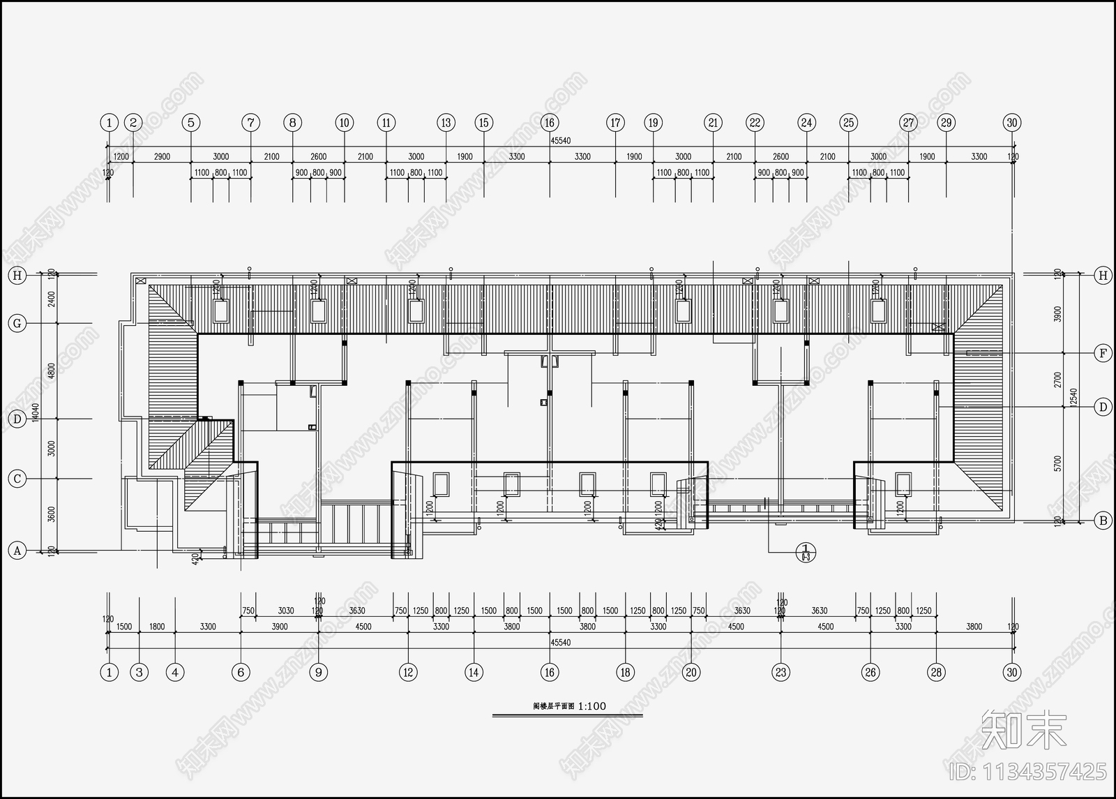 住宅区建筑cad施工图下载【ID:1134357425】