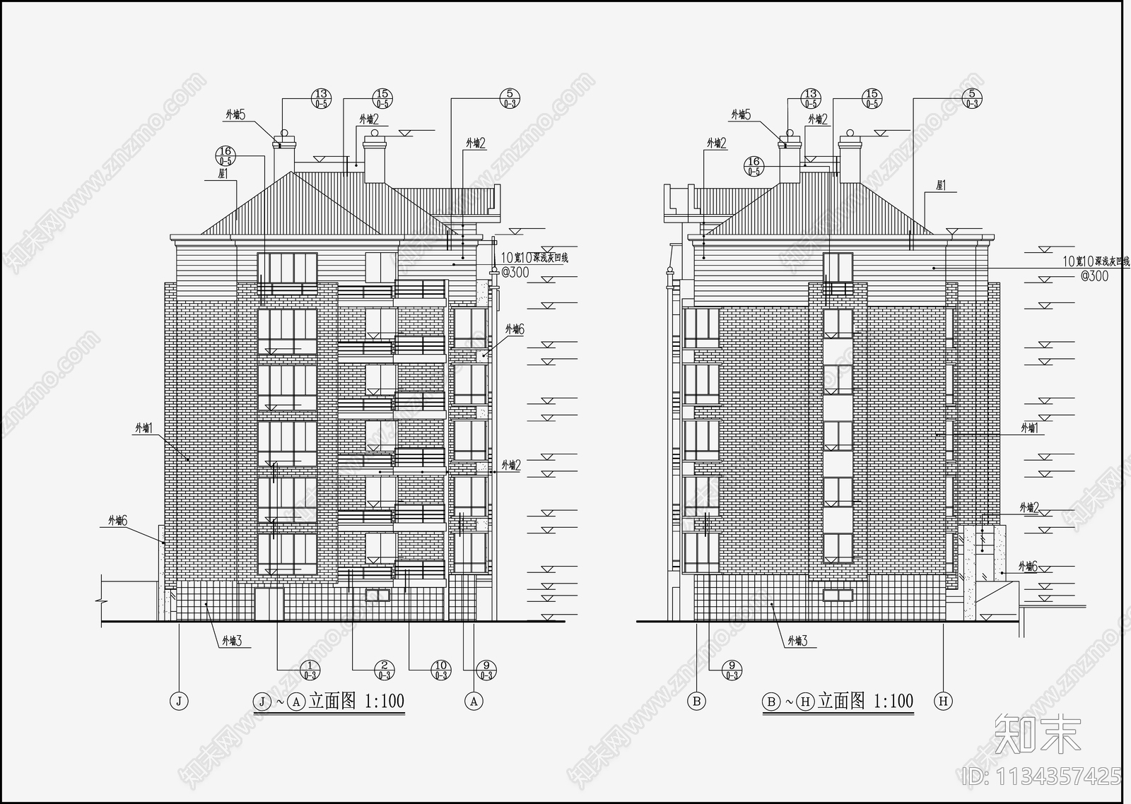 住宅区建筑cad施工图下载【ID:1134357425】