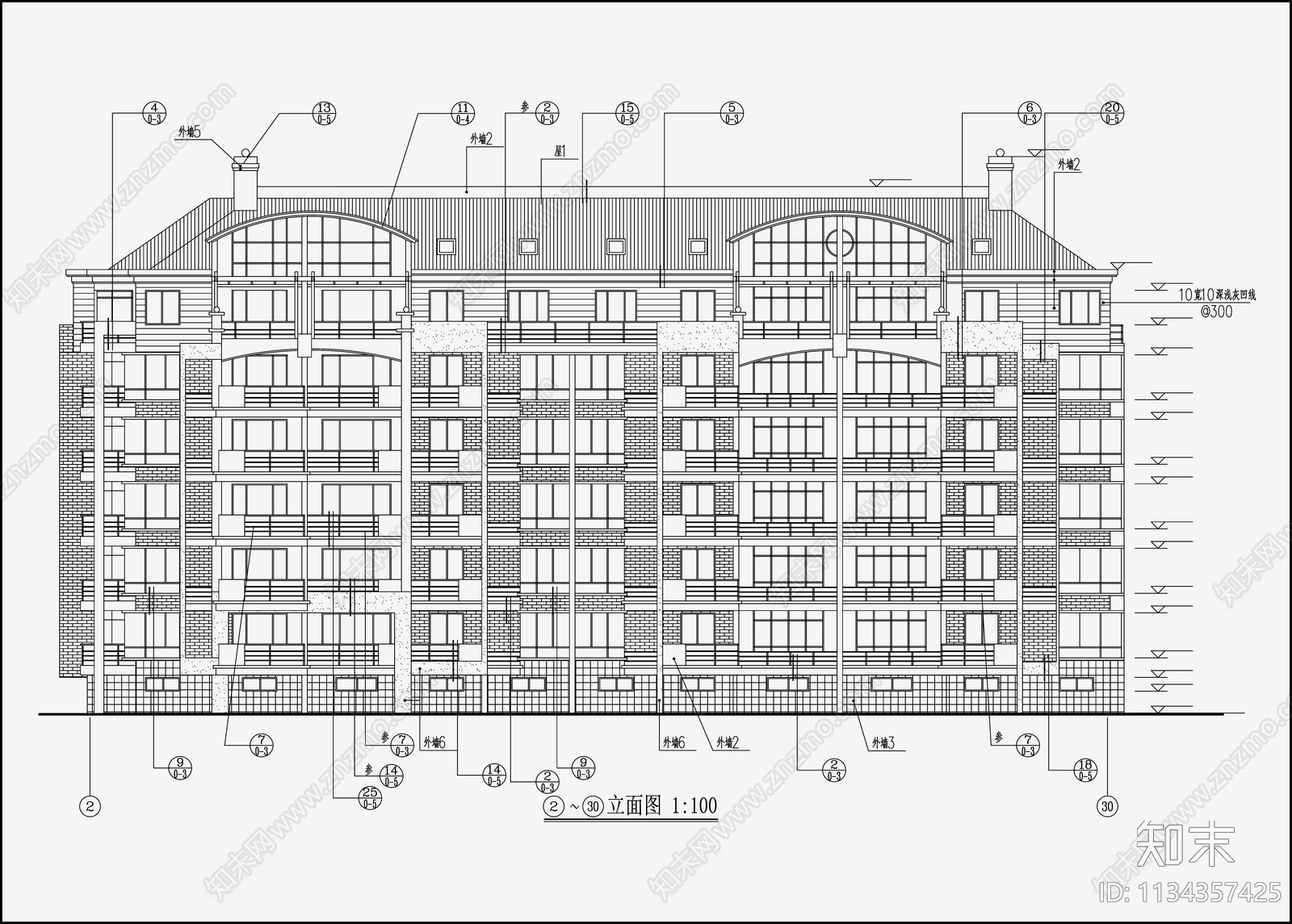 住宅区建筑cad施工图下载【ID:1134357425】