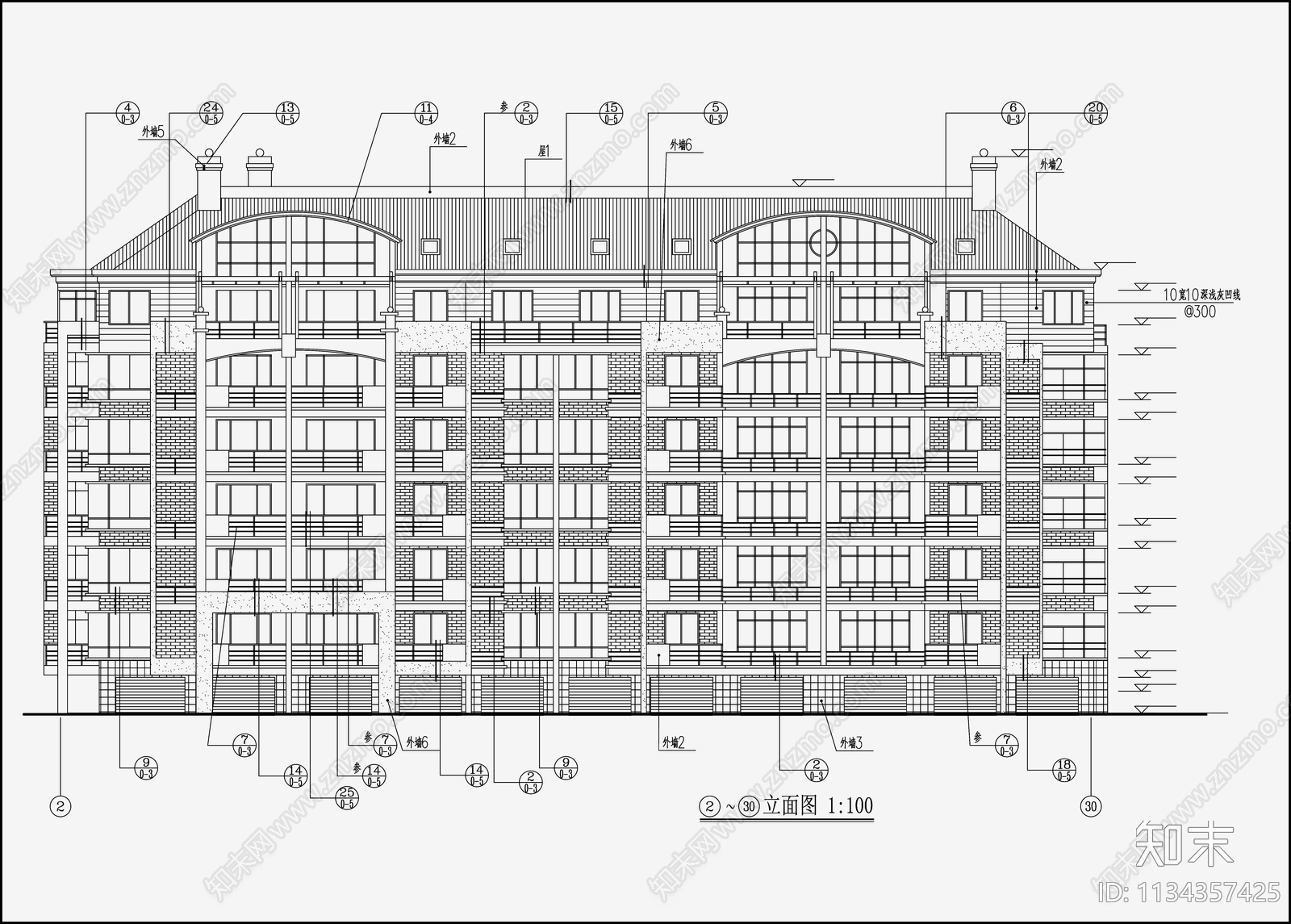 住宅区建筑cad施工图下载【ID:1134357425】