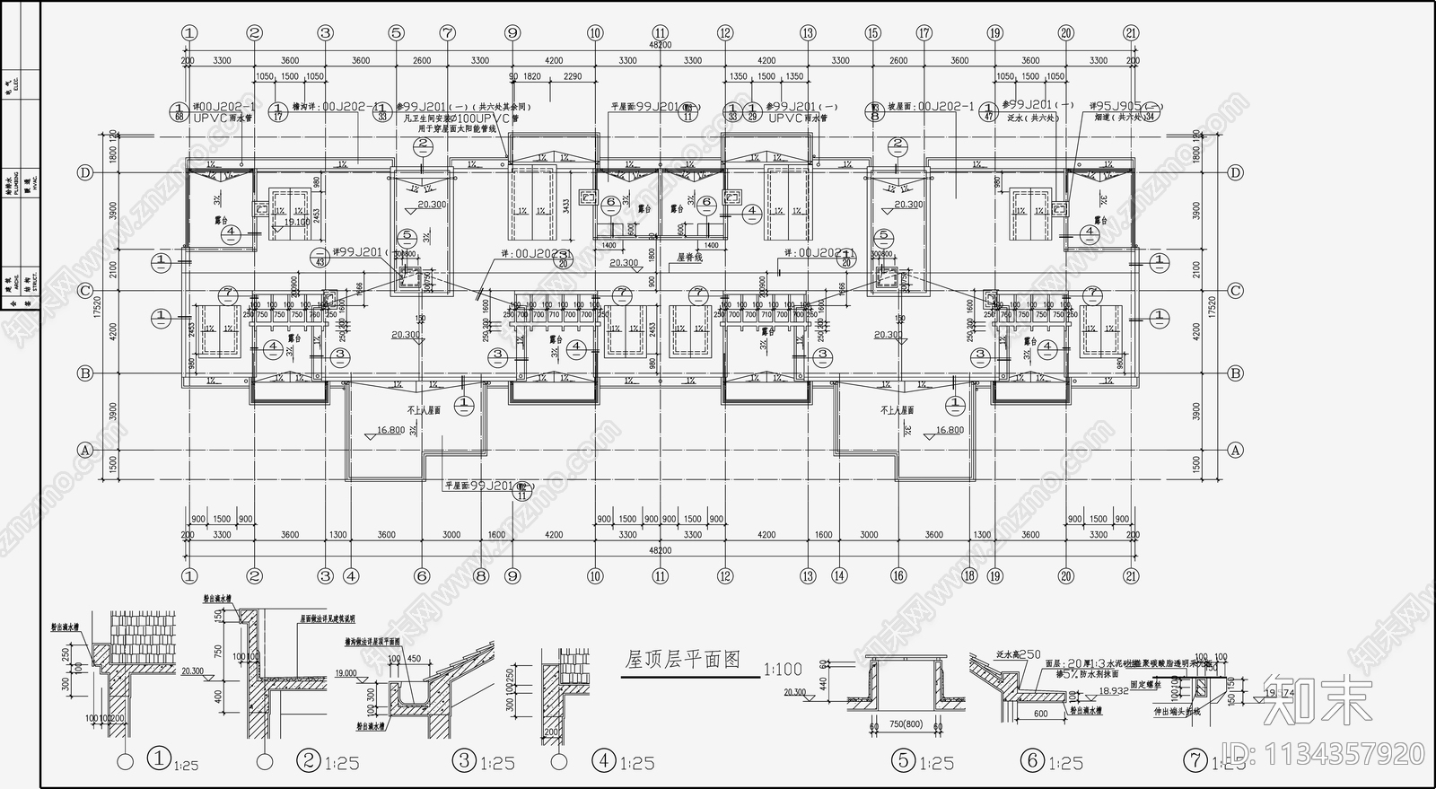 住宅区建筑cad施工图下载【ID:1134357920】