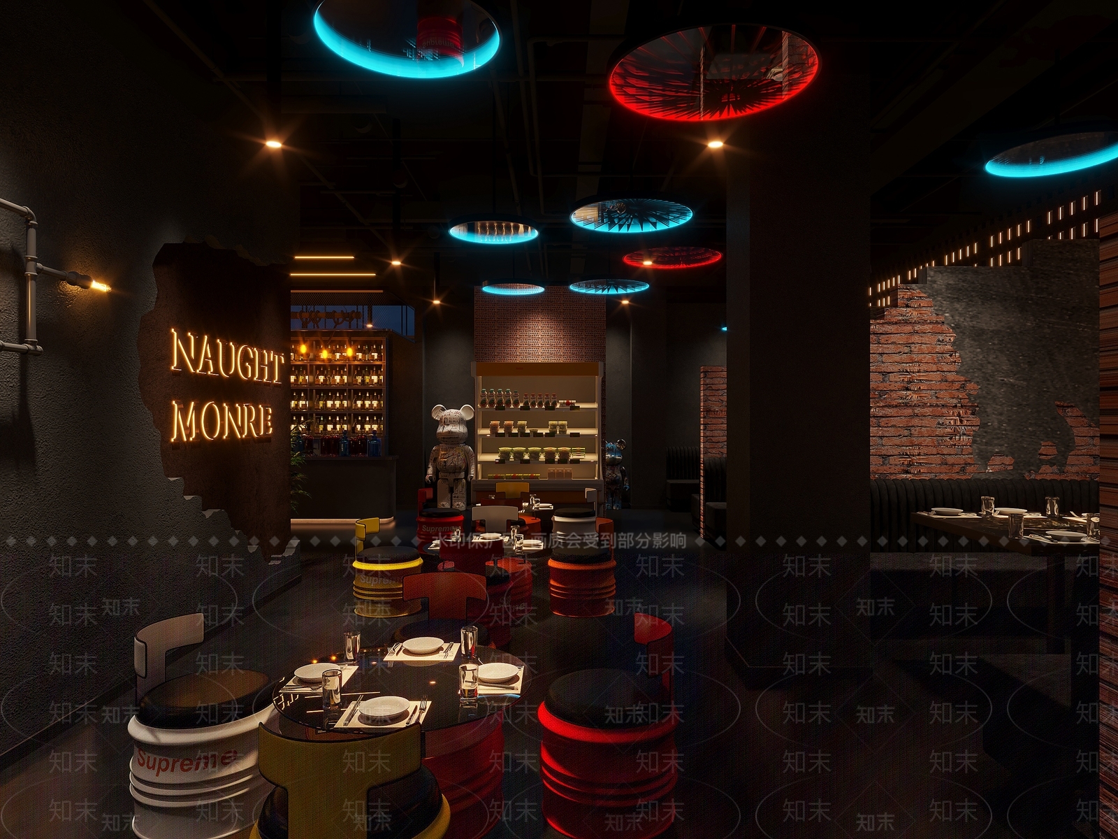 工业风酒吧3D模型下载【ID:1134358873】