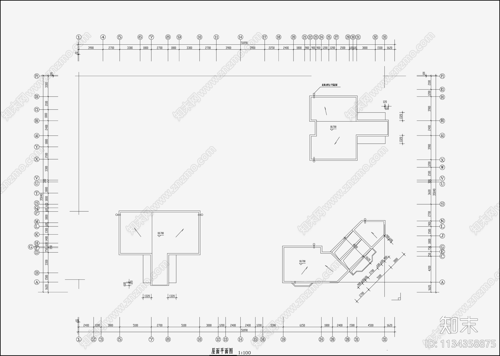 住宅区建筑设计cad施工图下载【ID:1134358875】