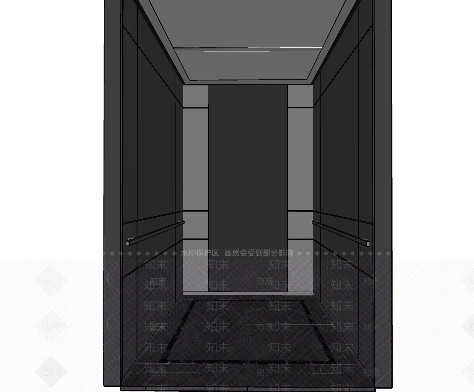 现代电梯轿厢SU模型下载【ID:1134508144】